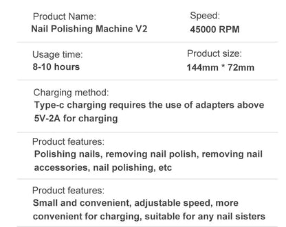 Portable Nail file Machine